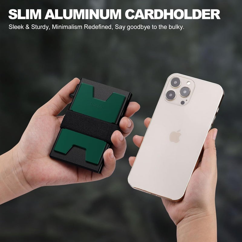 SEMORID Slim Aluminum Card Holder Wallet for Men, Durable Expandable Backplate, RFID Blocking Minimalist Metal Pop Up Wallet, Holds 12+ Cards Plus Cash - Image 2